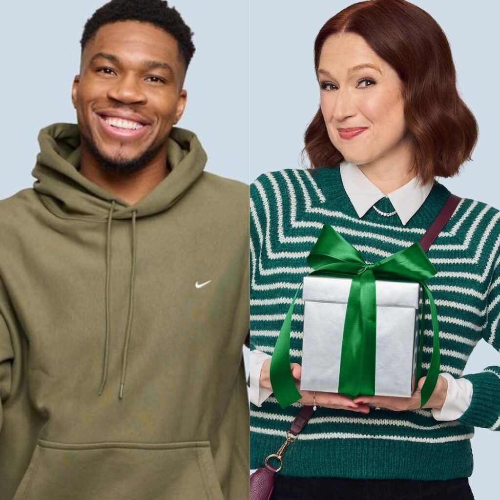 Giannis Antetokounmpo & Ellie Kemper Share Must-Have Holiday Gift Picks